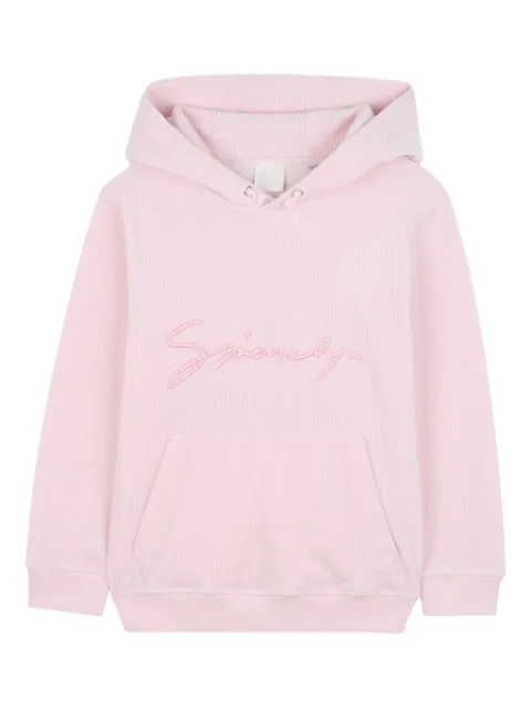 Givenchy Kids logo-embroidered corduroy hoodie