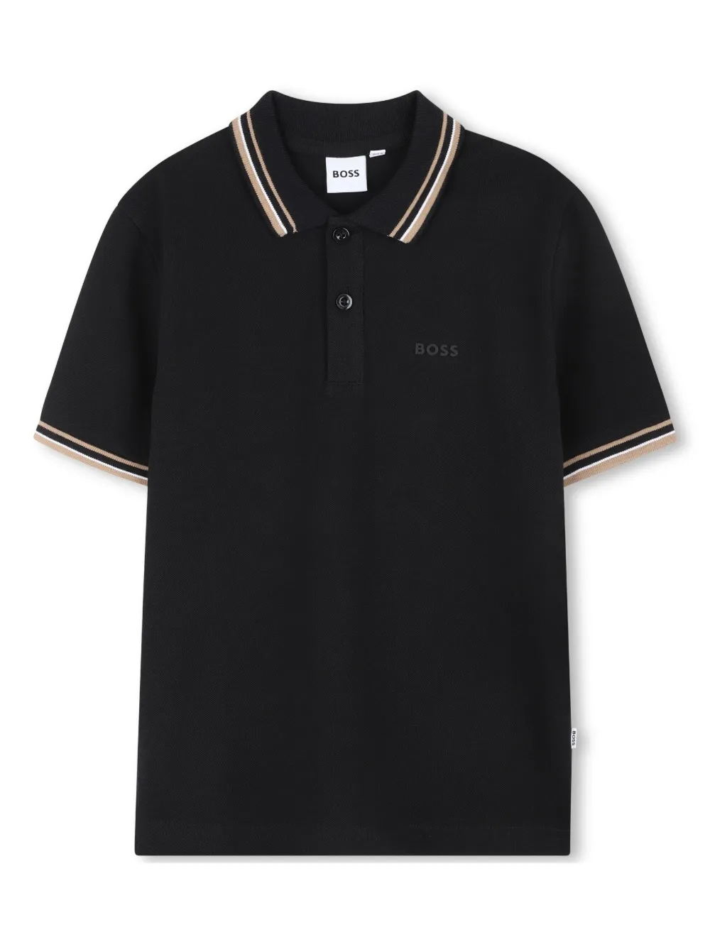 BOSS Kidswear Poloshirt met logodetail Zwart
