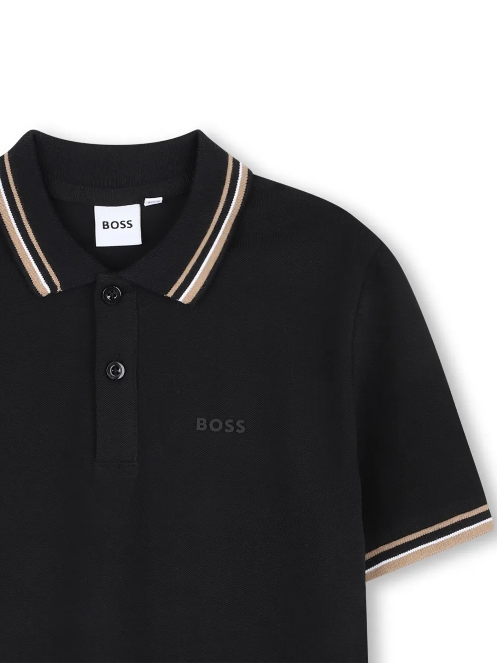 BOSS Kidswear Poloshirt met logodetail Zwart