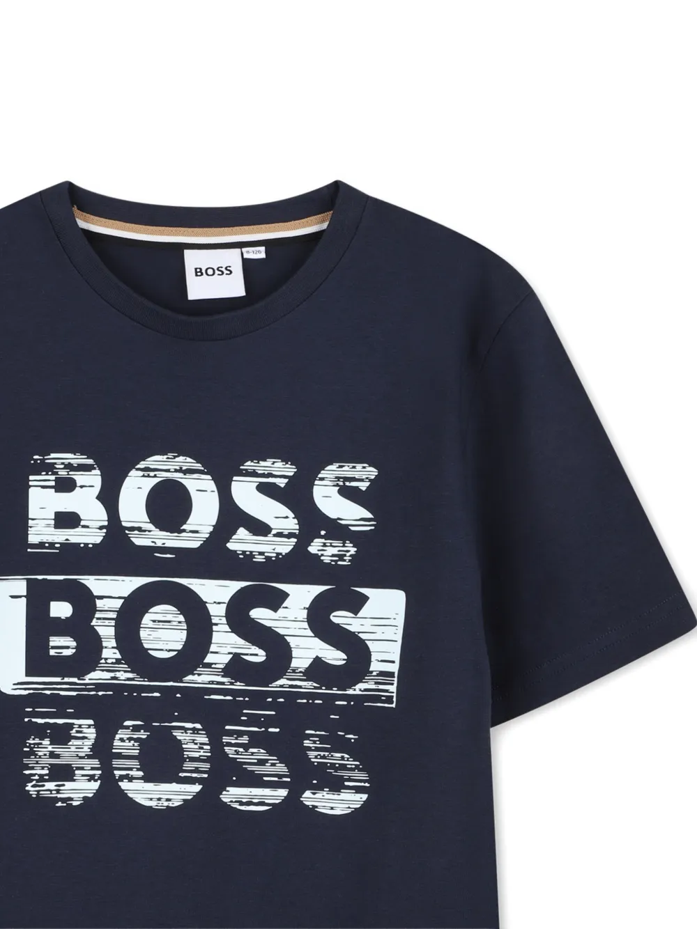 BOSS Kidswear T-shirt met grafische print en korte mouwen Blauw