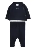 BOSS Kidswear button-embellished tracksuit set - Blue