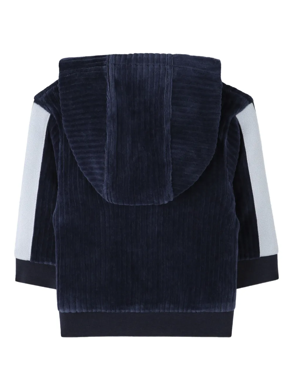 BOSS Kidswear Ribfluwelen trainingspak met capuchon Blauw