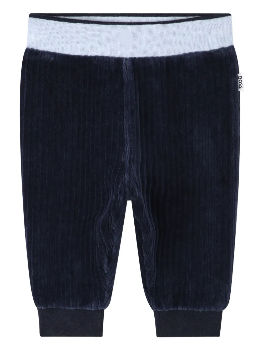 BOSS Kidswear Ribfluwelen trainingspak met capuchon Blauw