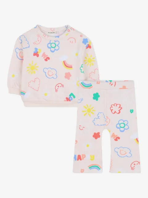 Billieblush printed sweatshirt and leggings set