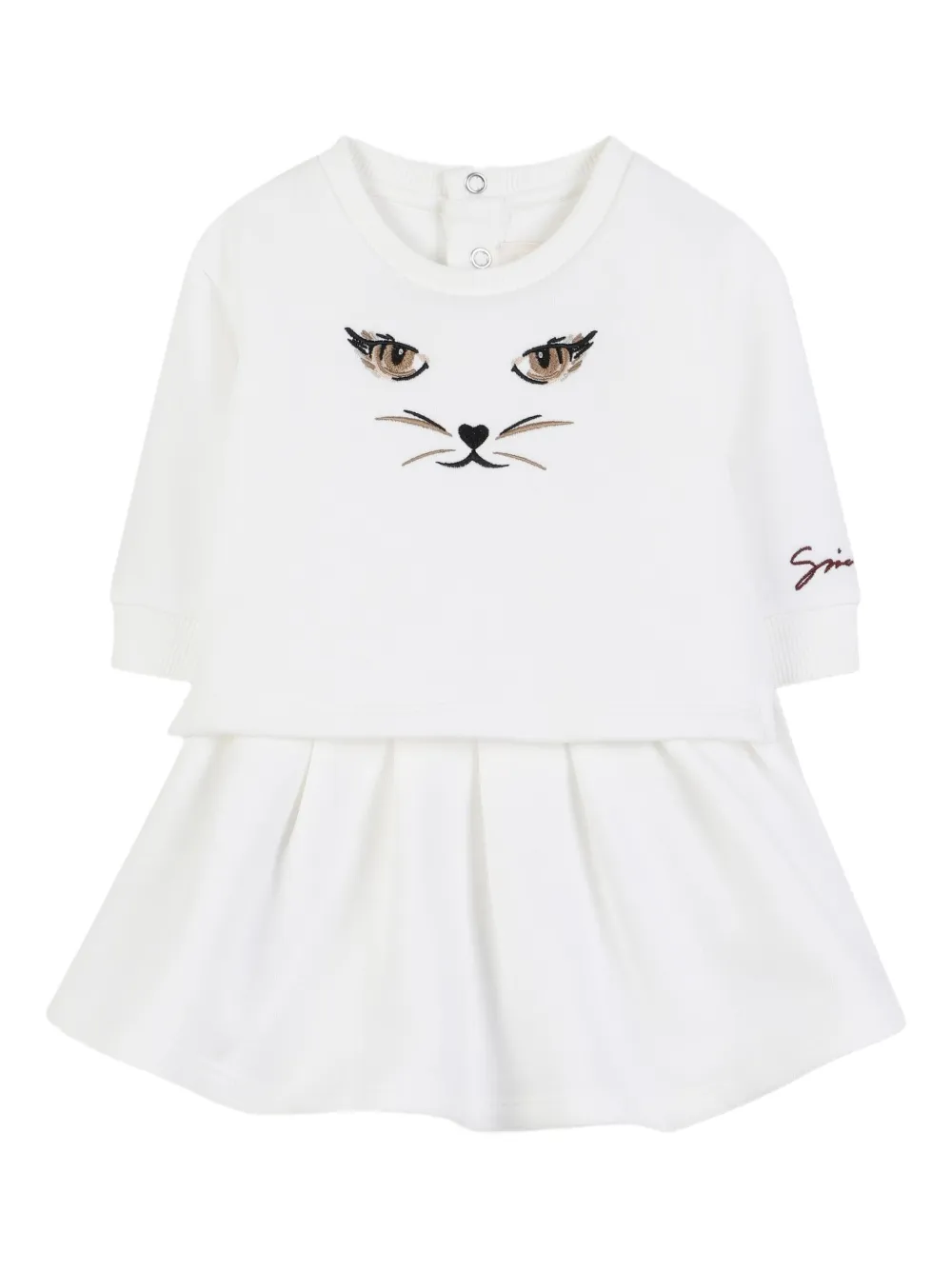 Givenchy Kids Gelaagde jurk met borduurwerk Wit