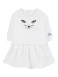 Givenchy Kids embroidered layered dress - White