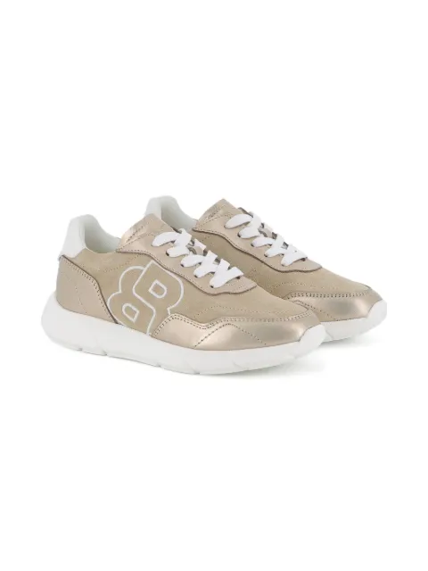BOSS Kidswear Sneakers aus Metallic-Leder