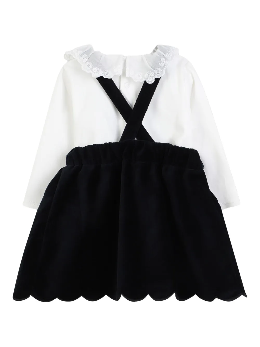 Chloé Kids Jurk met franje en lange mouwen Blauw