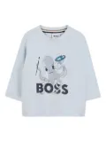 BOSS Kidswear octopus-print long-sleeve T-shirt - Blue