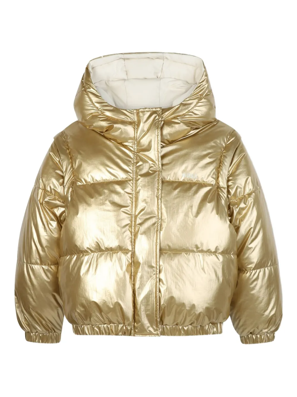 BOSS Kidswear Omkeerbaar metallic donsjack Wit