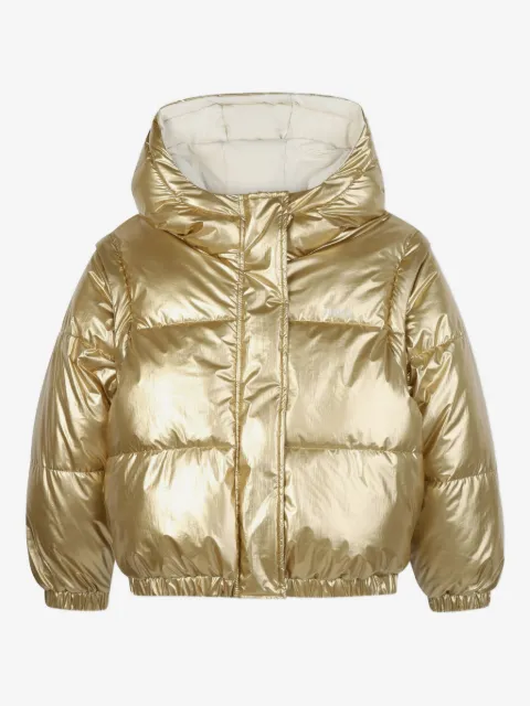 BOSS Kidswear reversible metallic puffer jacket