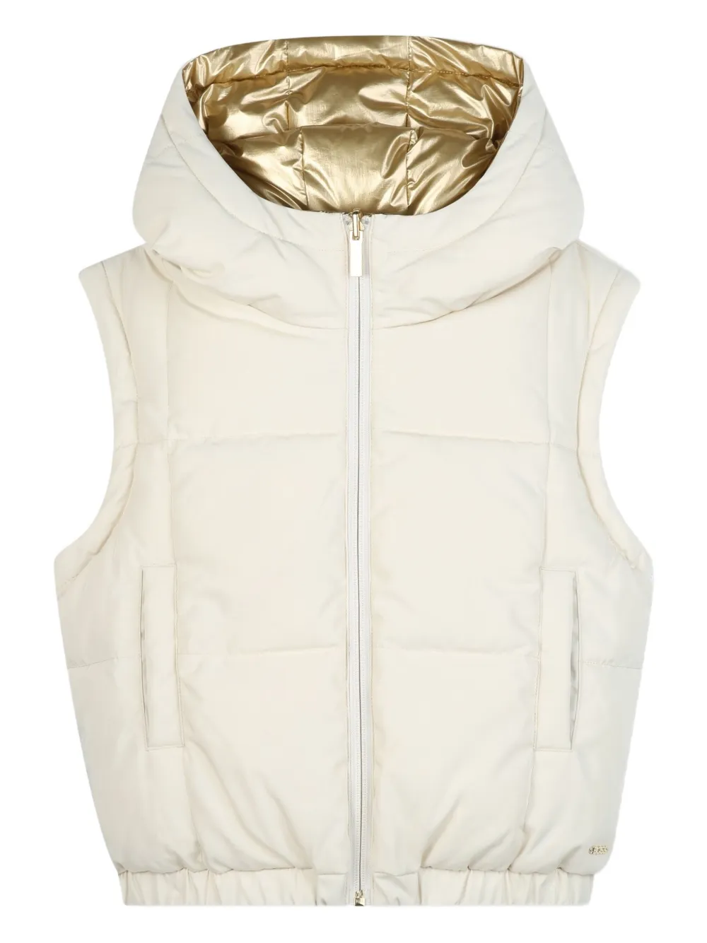 BOSS Kidswear Omkeerbaar metallic donsjack Wit