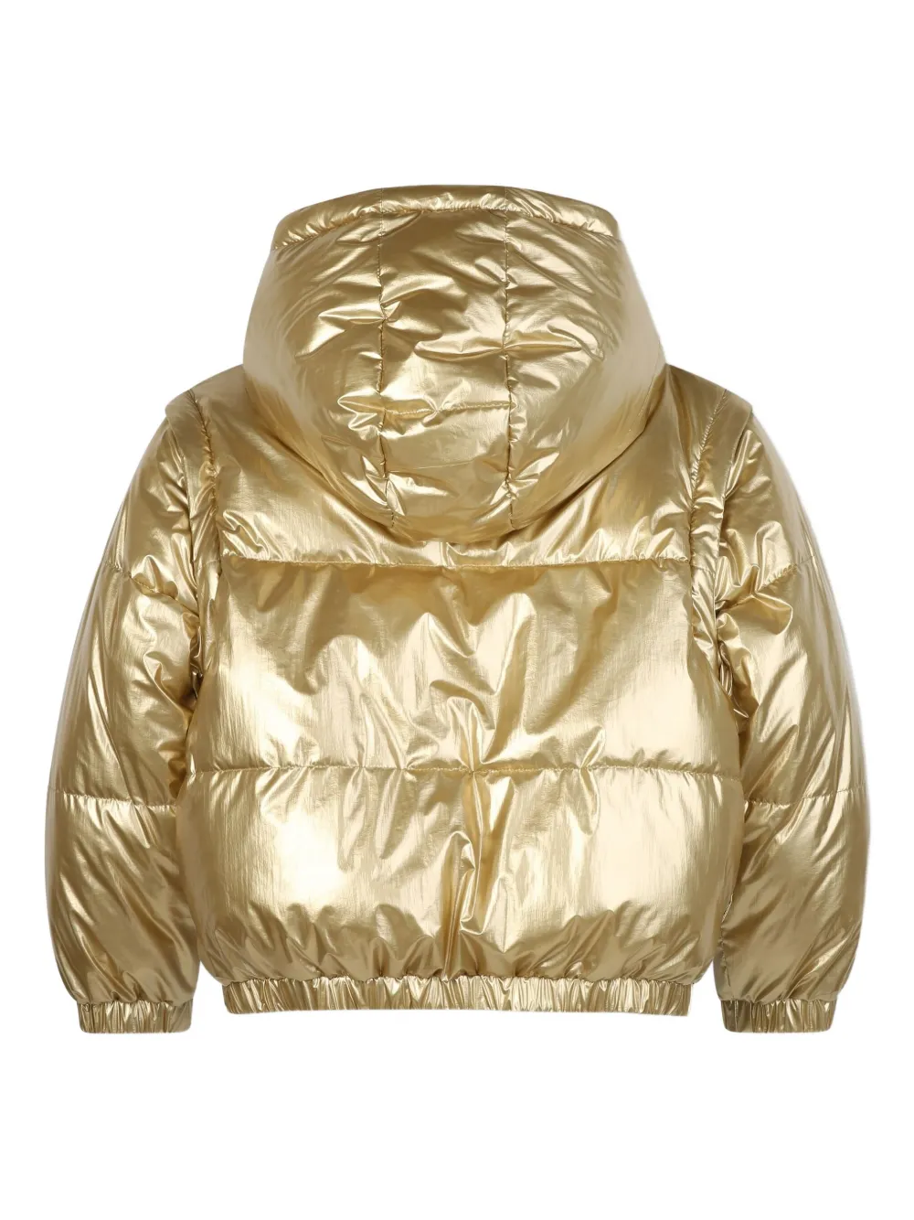 BOSS Kidswear Omkeerbaar metallic donsjack Wit