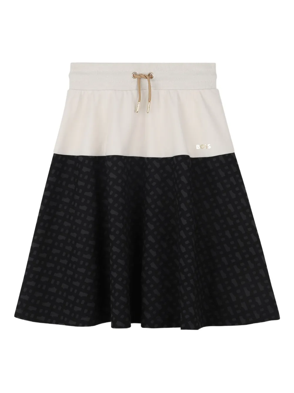 BOSS Kidswear Flared rok met contrasterend vlak Zwart