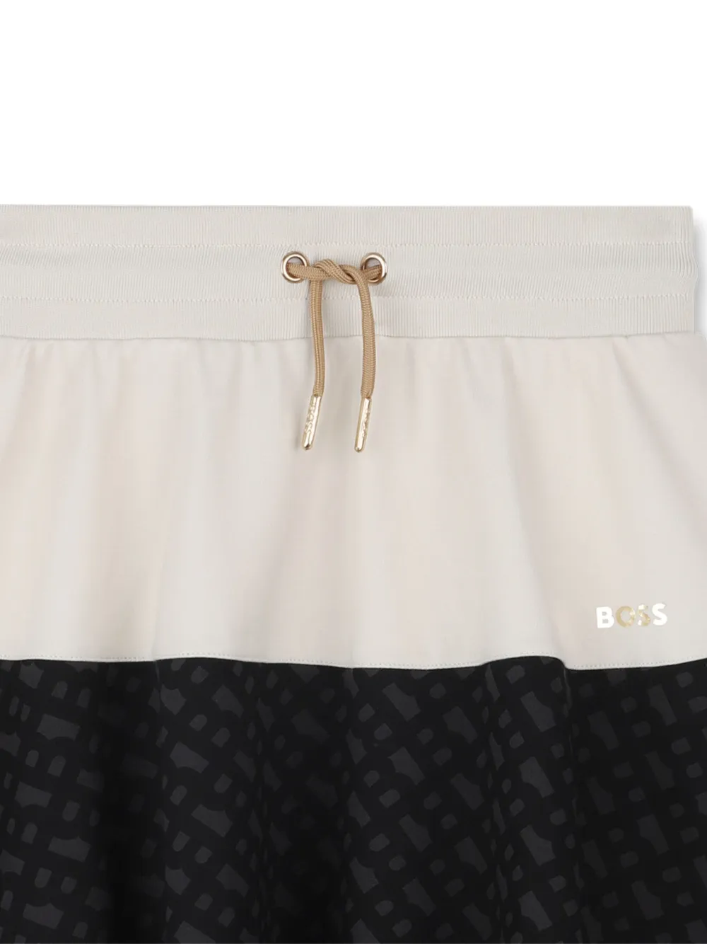 BOSS Kidswear Flared rok met contrasterend vlak Zwart
