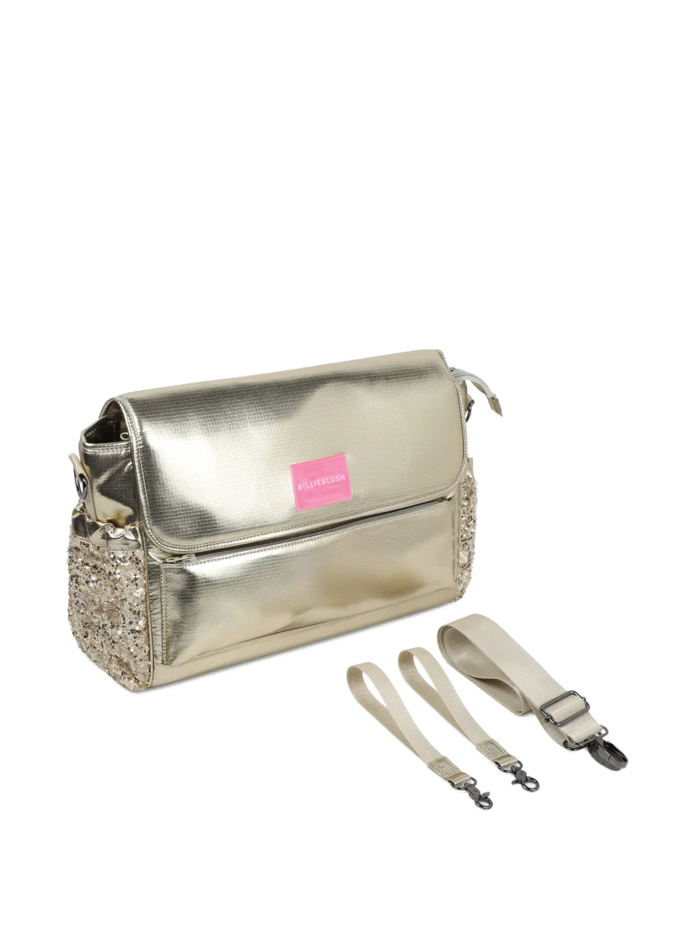 Billieblush Sequin-embellished Changing Bag In Gold