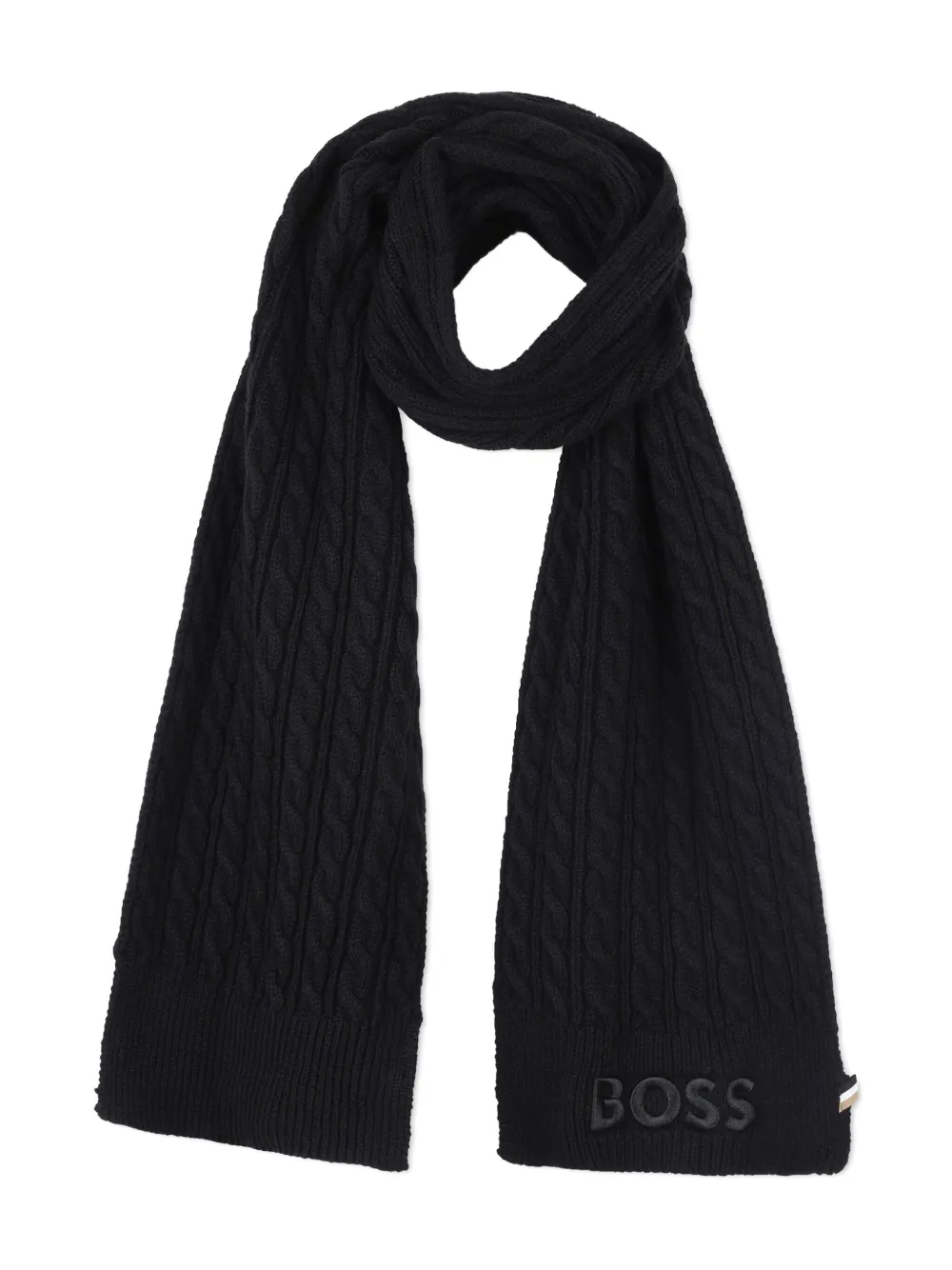 BOSS Kidswear Kabelgebreide sjaal Zwart