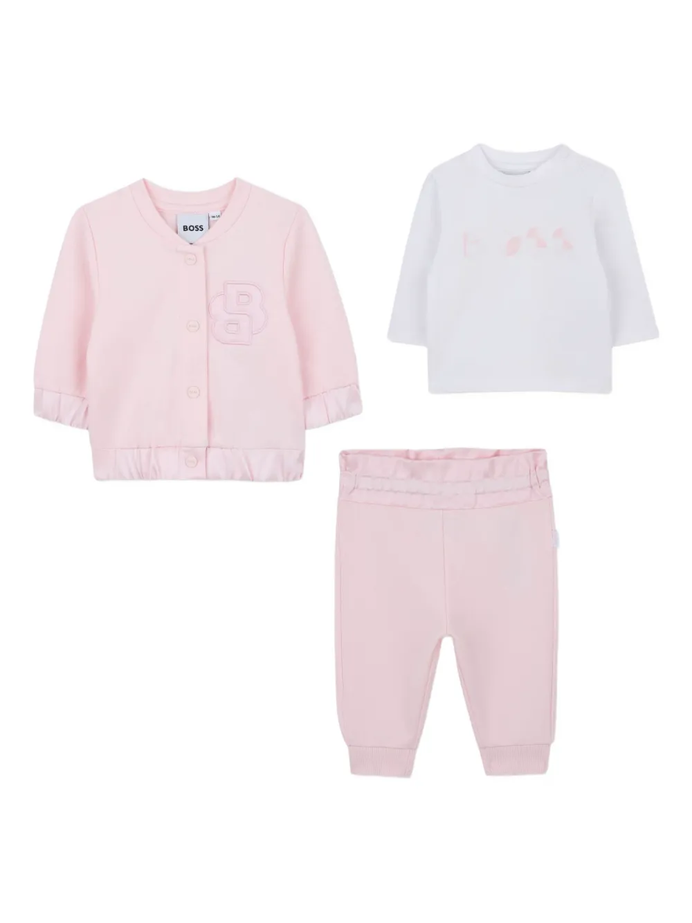 BOSS Kidswear Trainingspak met borduurwerk Roze