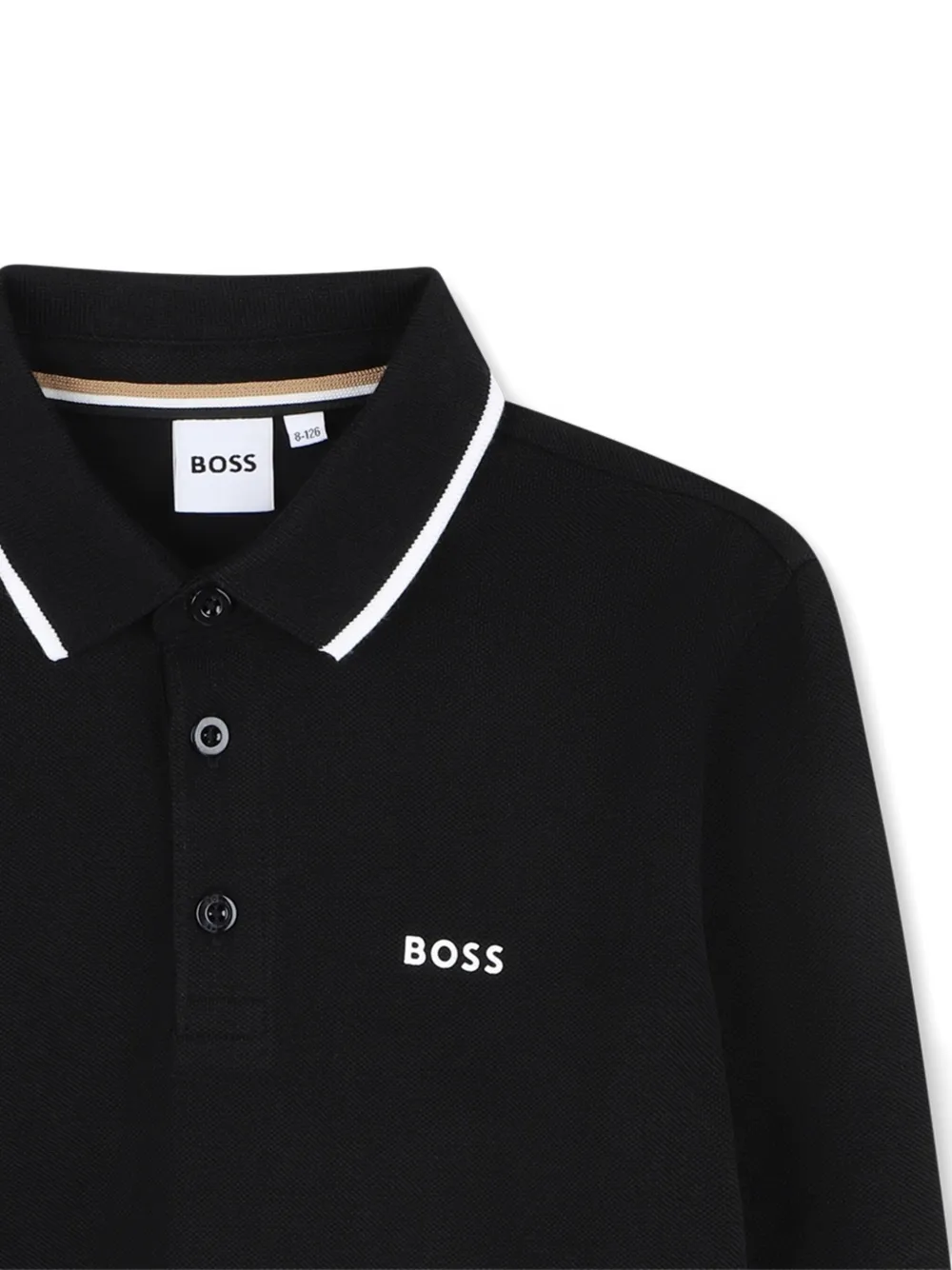 BOSS Kidswear Poloshirt met lange mouwen Zwart