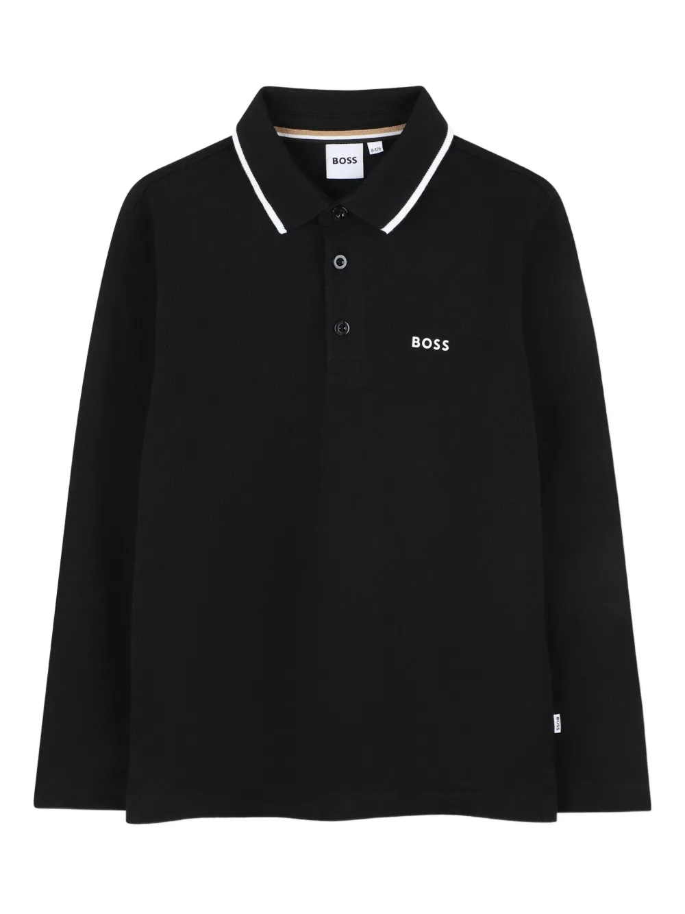 BOSS Kidswear Poloshirt met lange mouwen Zwart