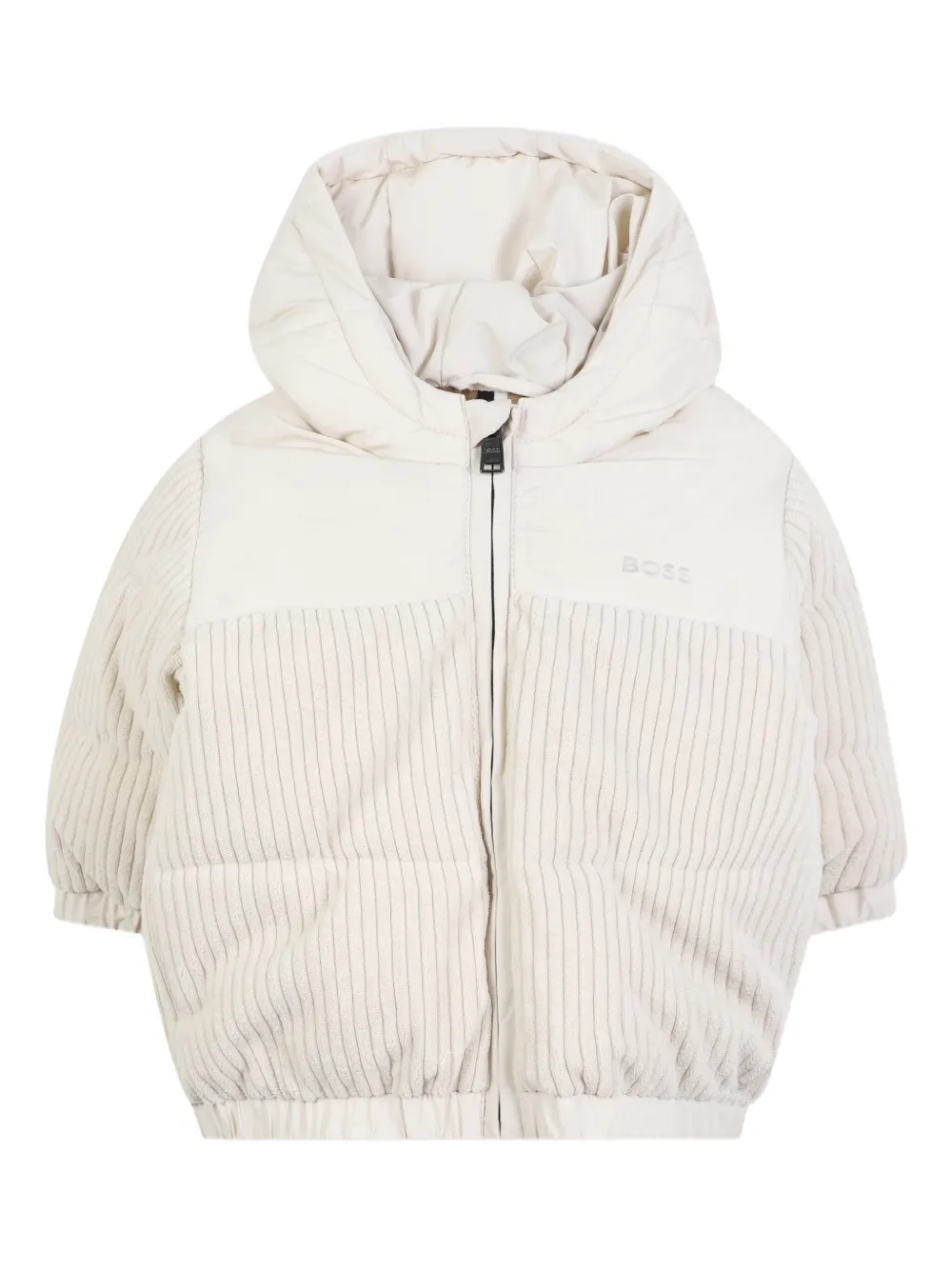BOSS Kidswear Geribbeld donsjack Wit