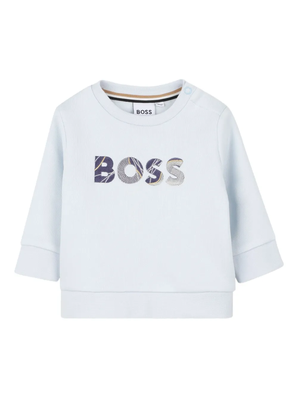 BOSS Kidswear Sweater met geborduurd logo Blauw