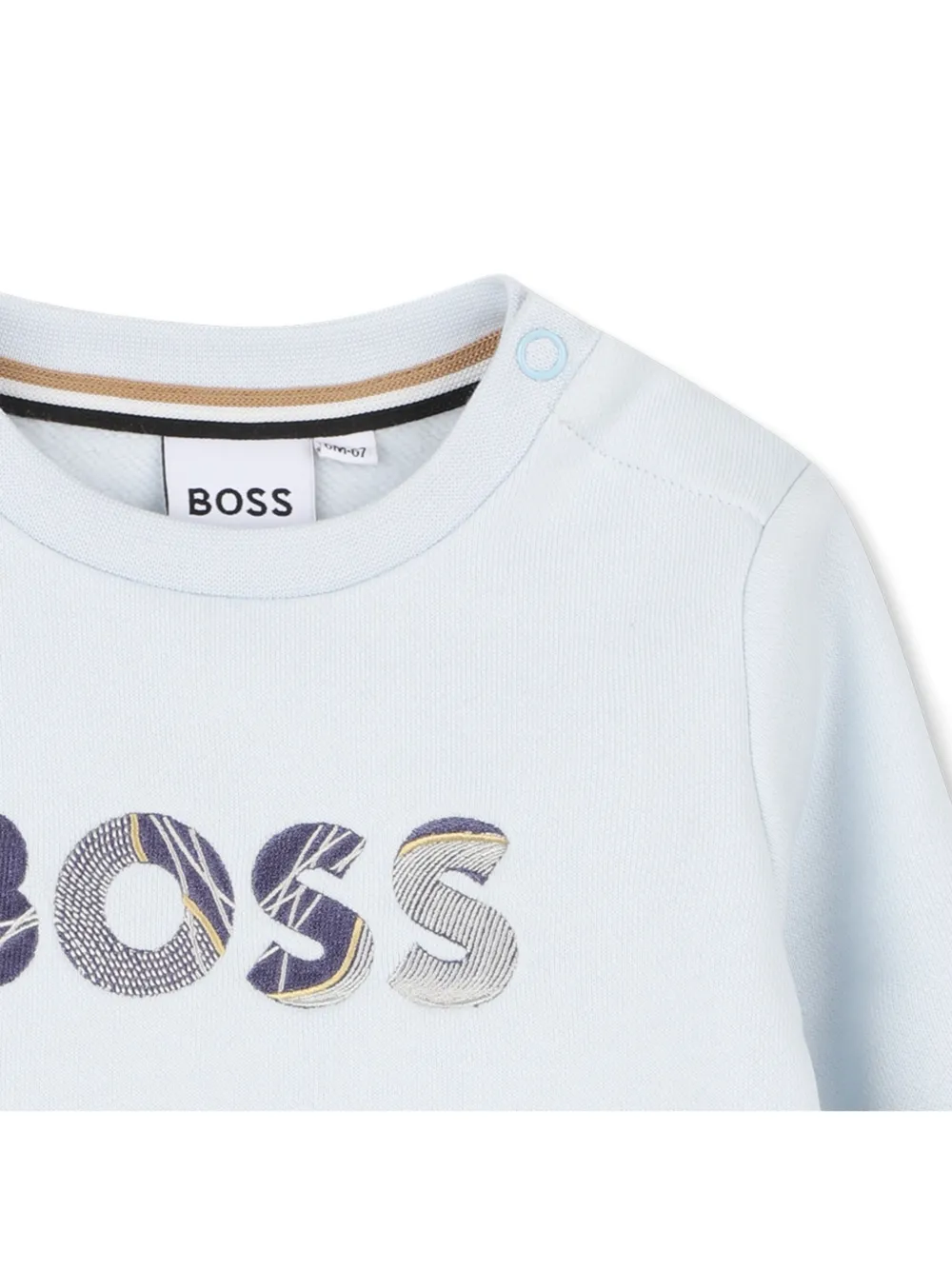 BOSS Kidswear Sweater met geborduurd logo Blauw