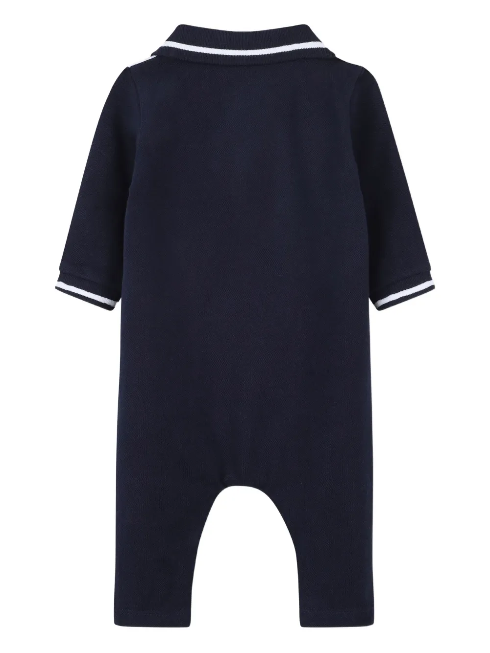 BOSS Kidswear Romper met contrasterend vlak en korte mouwen Blauw