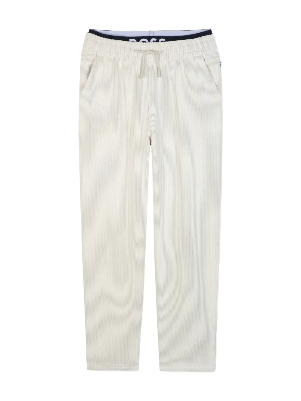 BOSS Kidswear Elastische trainingsbroek Wit