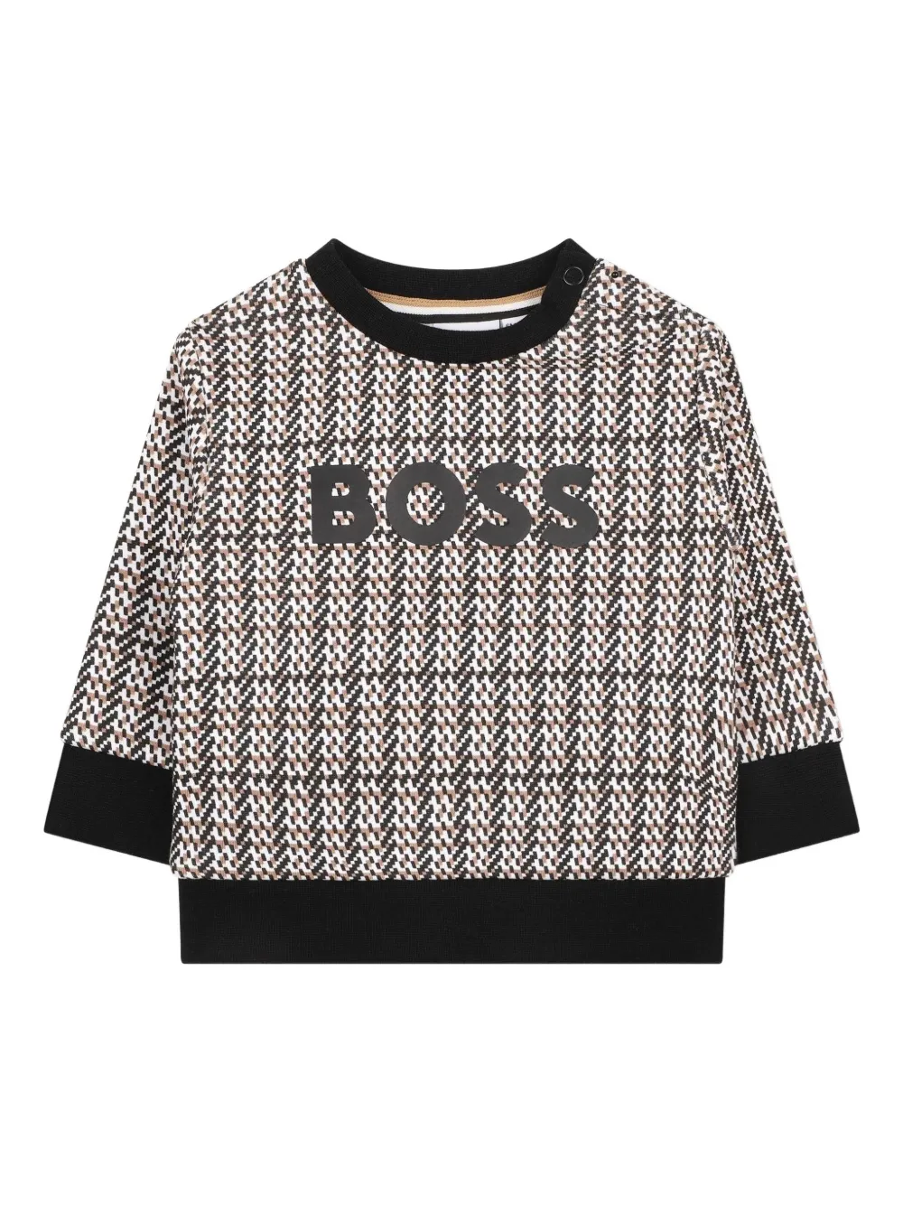 BOSS Kidswear Sweater met logoprint Zwart