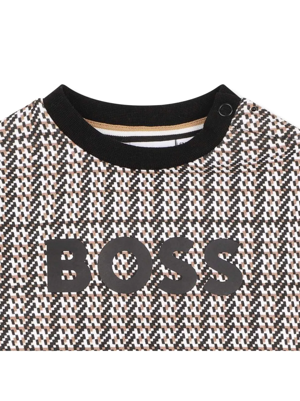 BOSS Kidswear Sweater met logoprint Zwart