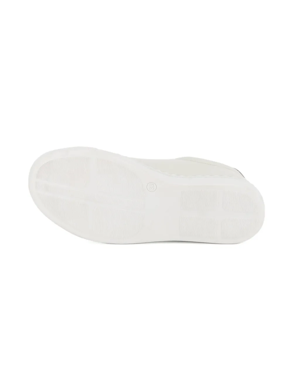 Chloé Kids perforated white lace-up sneakers