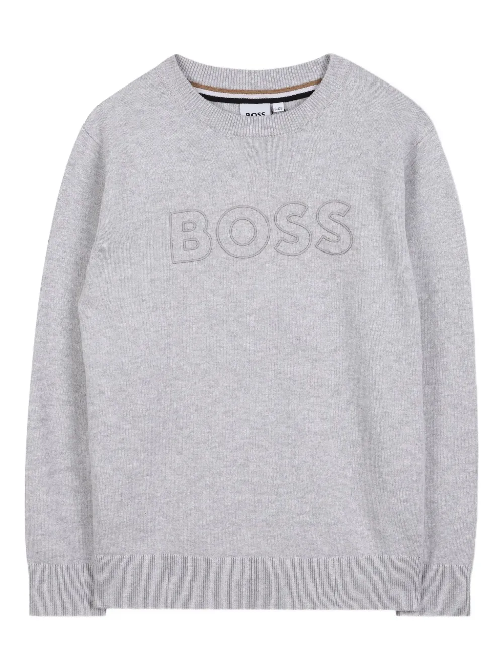BOSS Kidswear Sweater met logo-reliëf Grijs