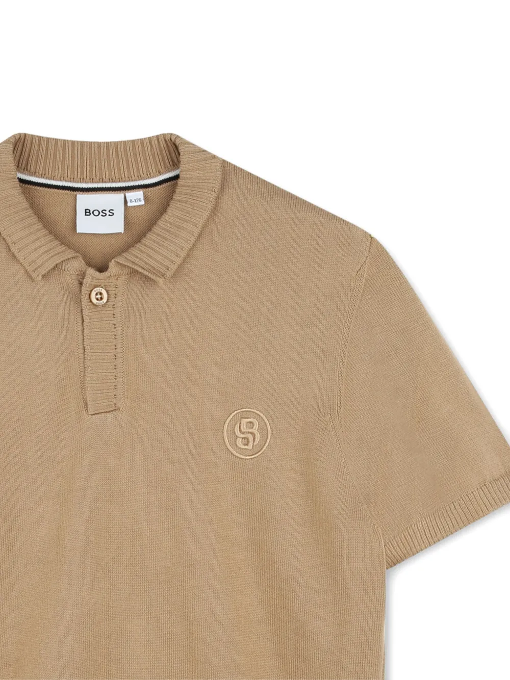 BOSS Kidswear Poloshirt met geborduurd logo Beige