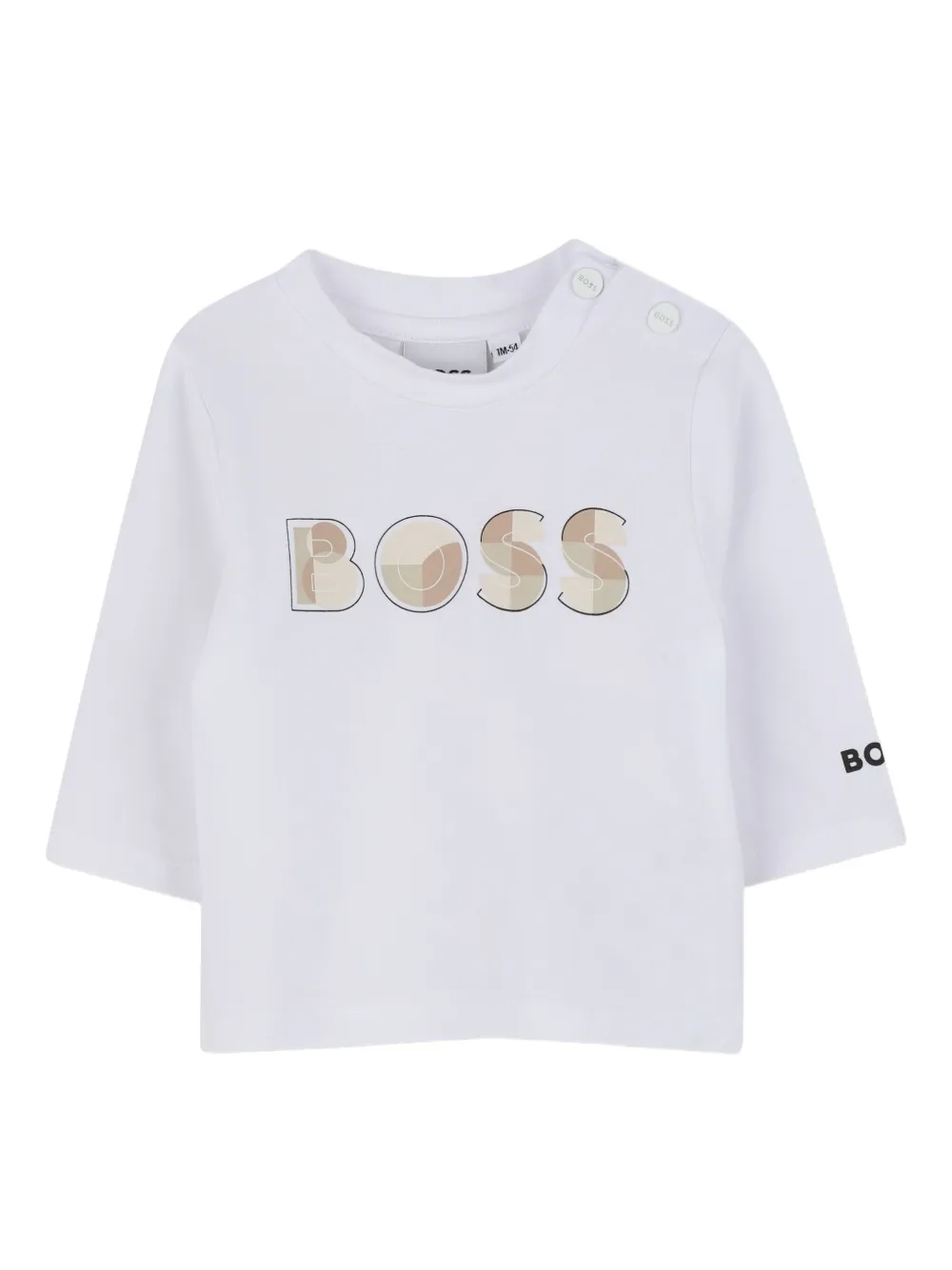 BOSS Kidswear T-shirt met logoprint Wit
