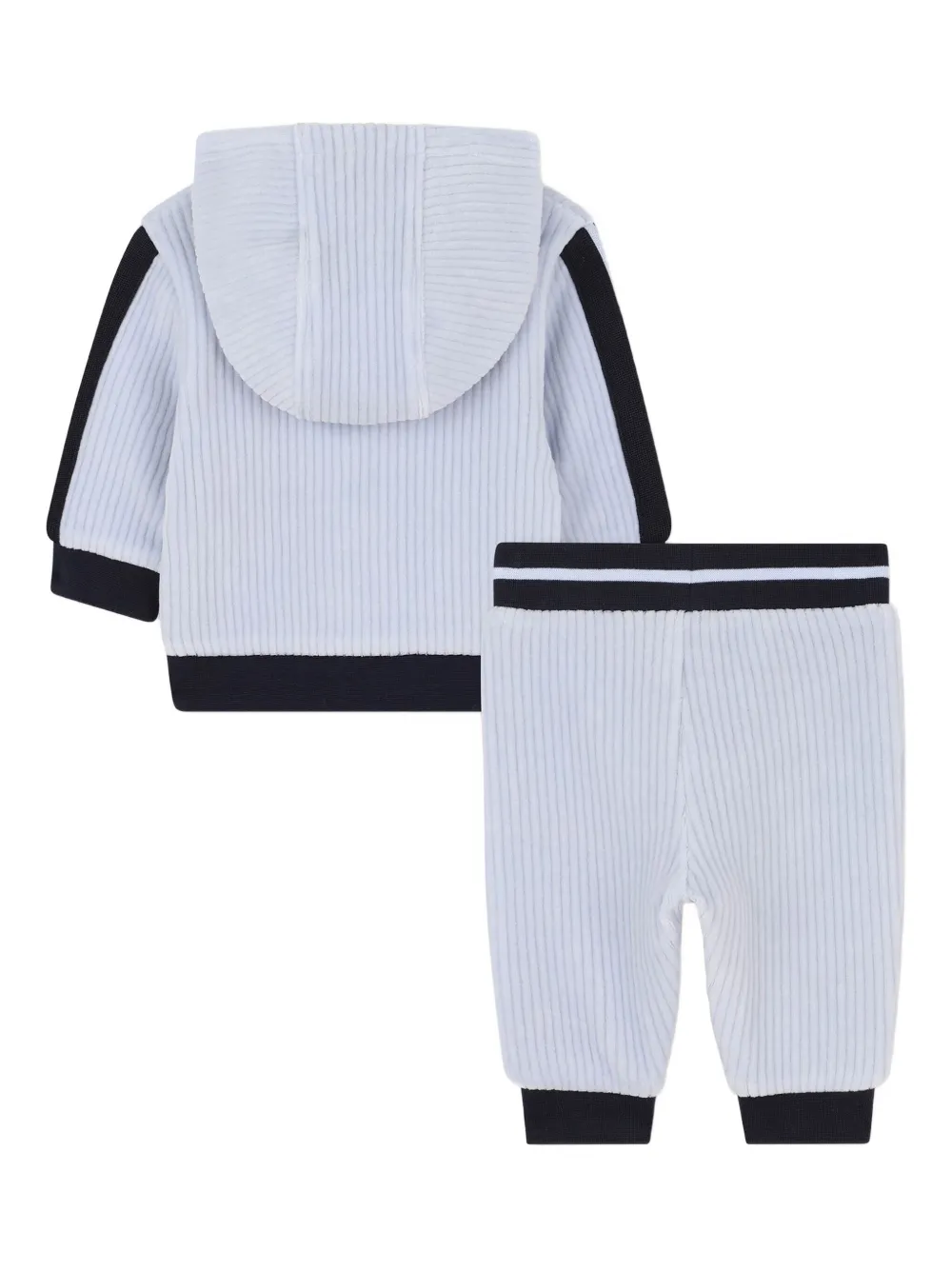 BOSS Kidswear Geribbeld trainingspak met capuchon Blauw