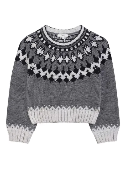 Chloé Kids patterned cropped sweater