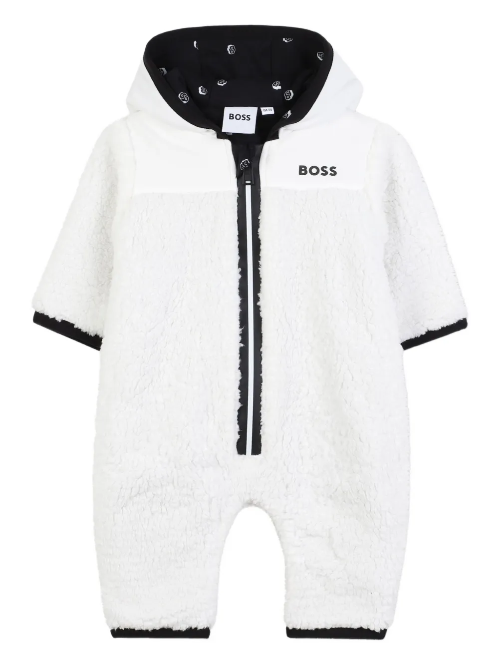 BOSS Kidswear jumpsuit med fleecefór og lynlås | hvid | Image 1
