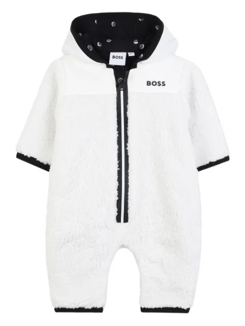 BOSS Kidswear fleece-lined zip-up jumpsuit