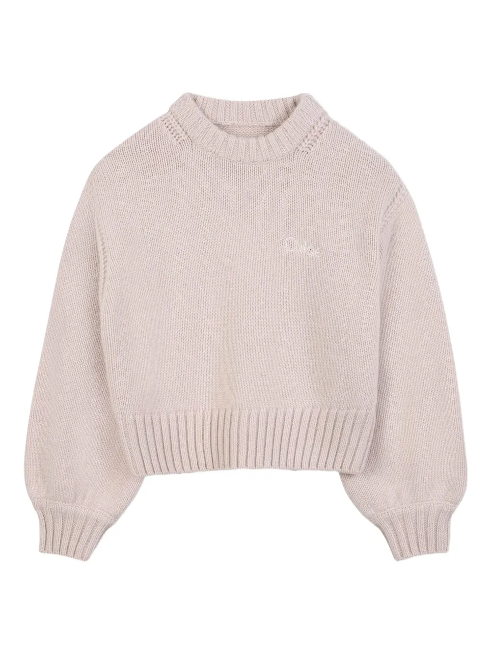 Chloé Kids Cropped trui Beige