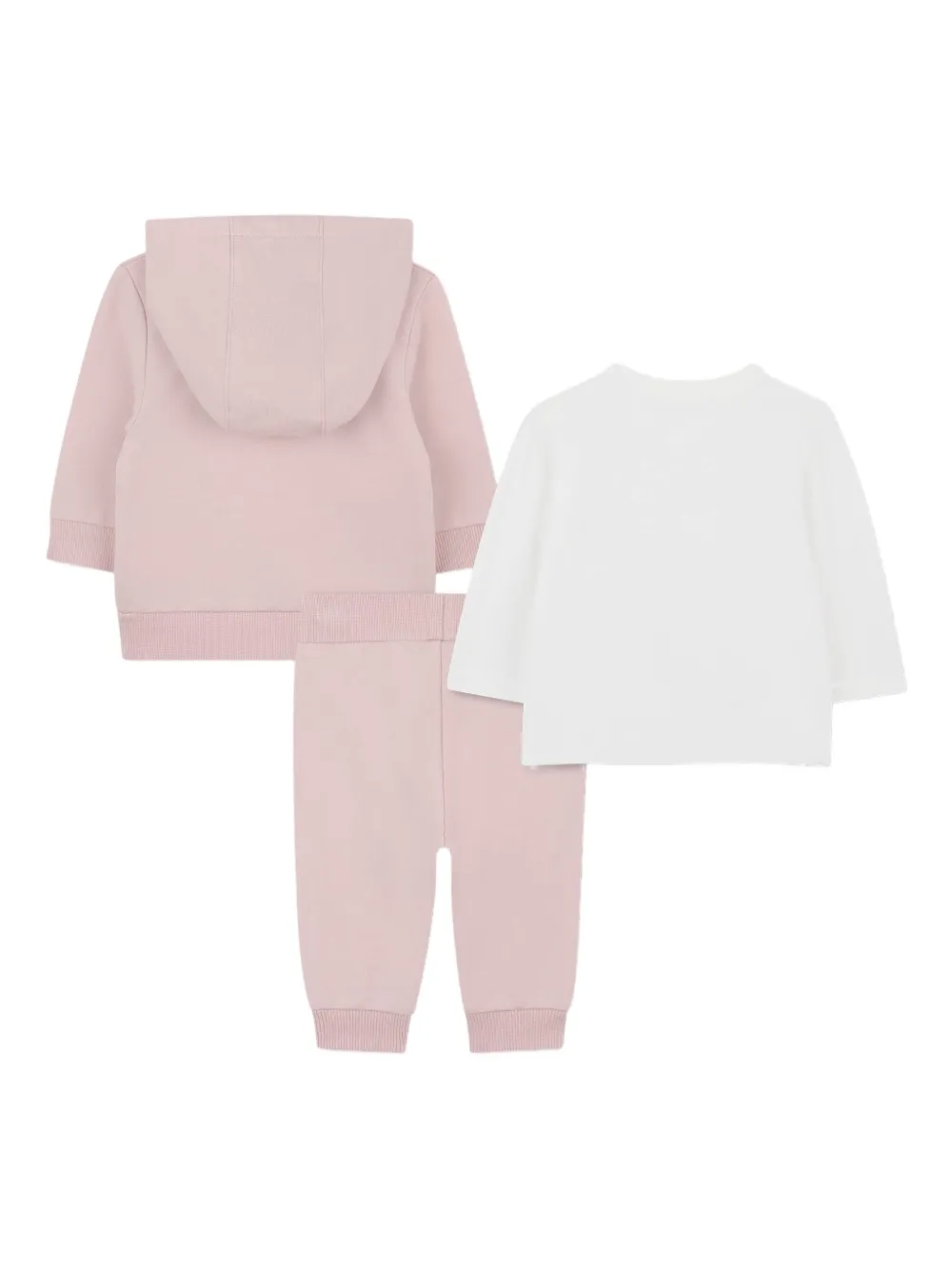 BOSS Kidswear Trainingspak met capuchon en rits Roze