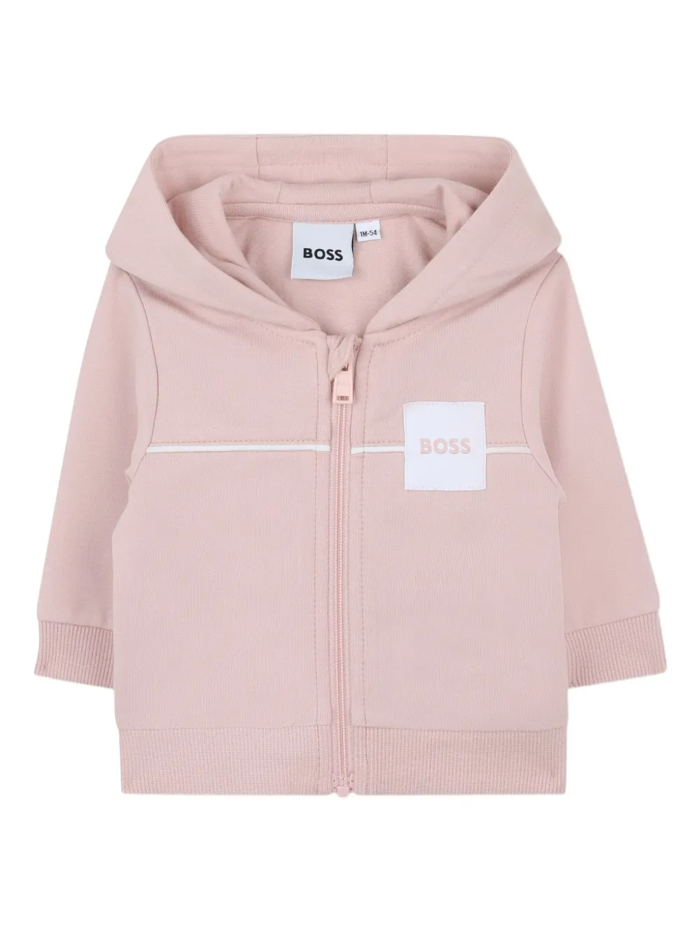 BOSS Kidswear Trainingspak met capuchon en rits Roze