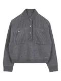 Chloé Kids buttoned-collar sweater - Grey