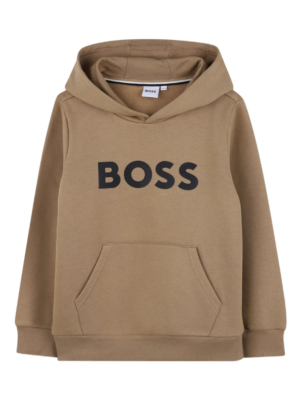 BOSS Kidswear Hoodie met logodetail Bruin
