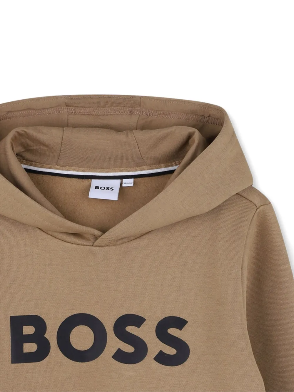 BOSS Kidswear Hoodie met logodetail Bruin