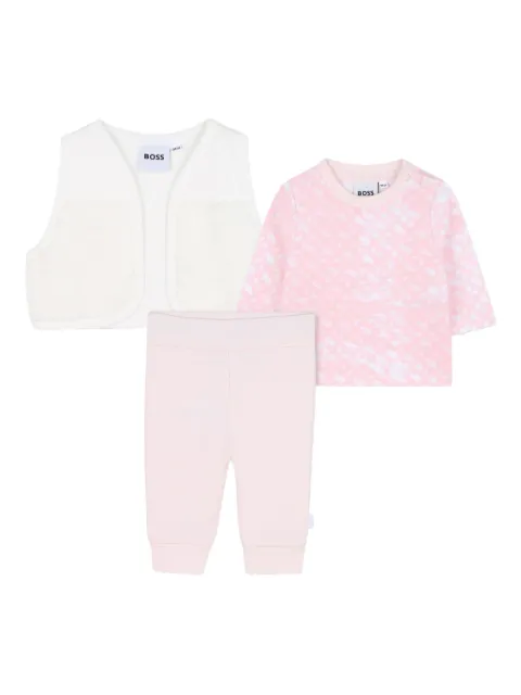BOSS Kidswear fleece printed top and joggers set