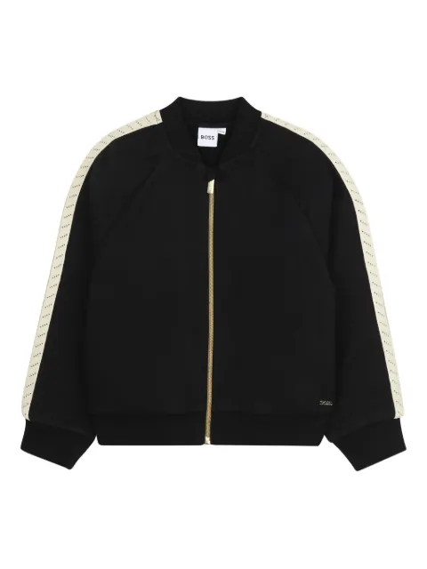 BOSS Kidswear zip-up raglan-sleeve sweatshirt