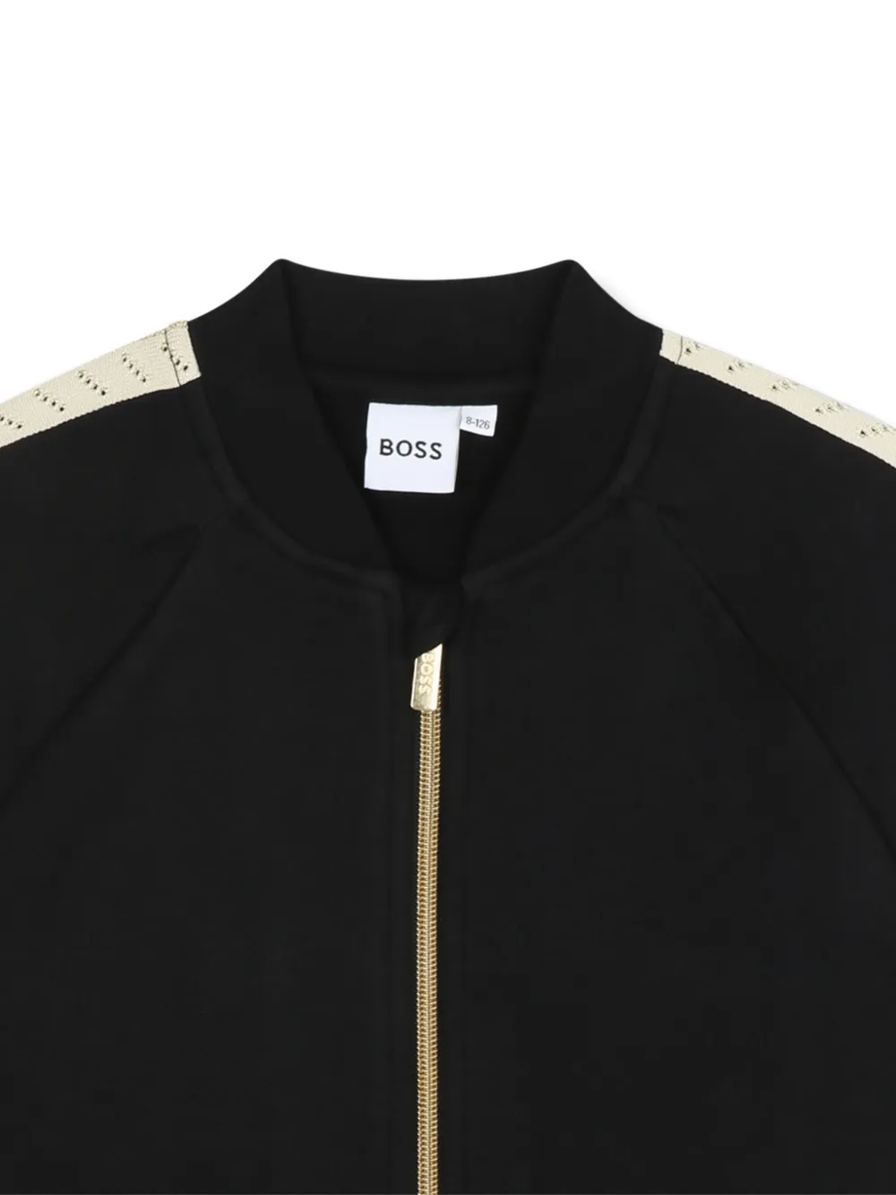 BOSS Kidswear Sweater met raglan mouwen en rits Zwart