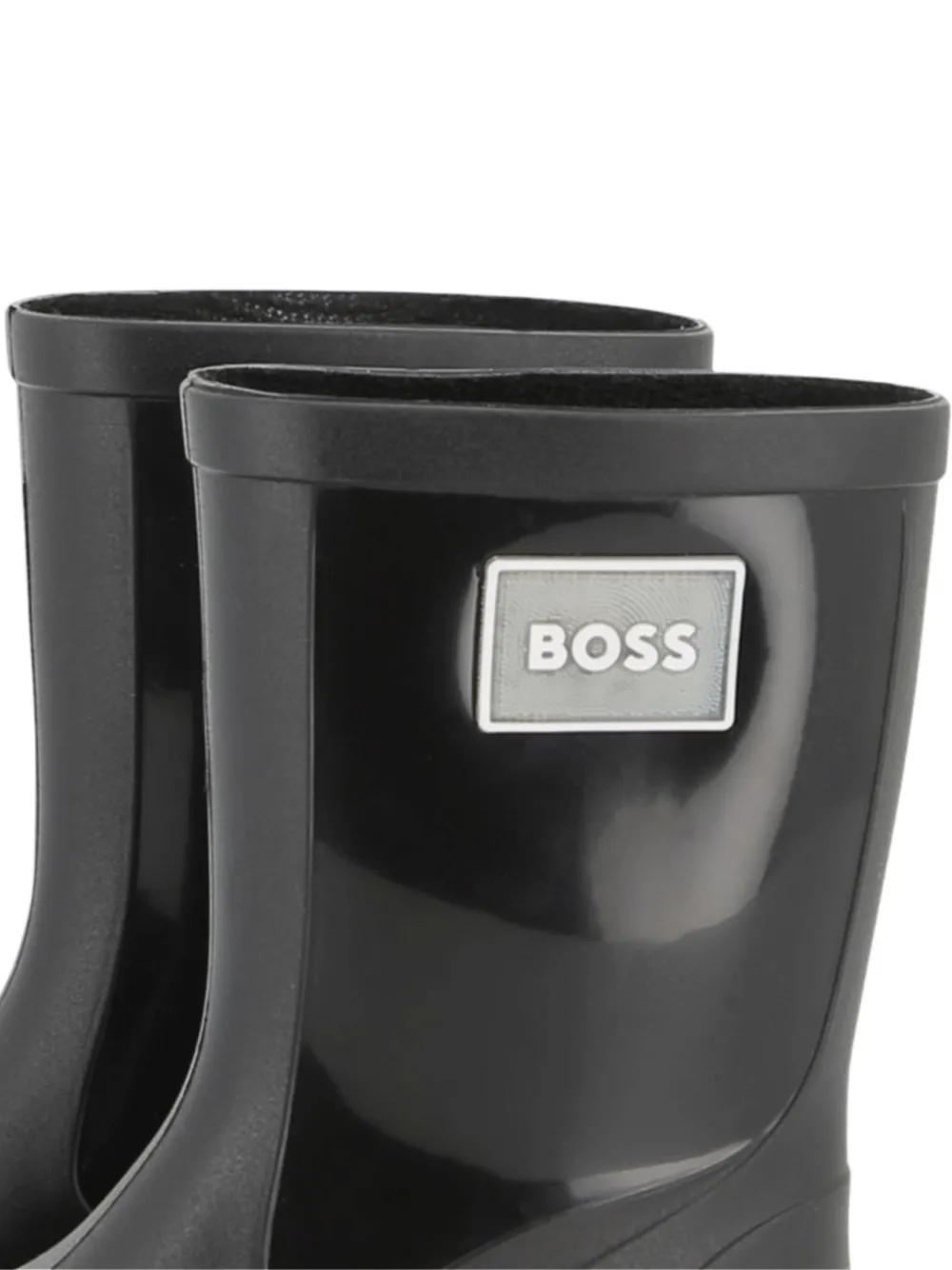 BOSS Kidswear logo-patch rain boots Black
