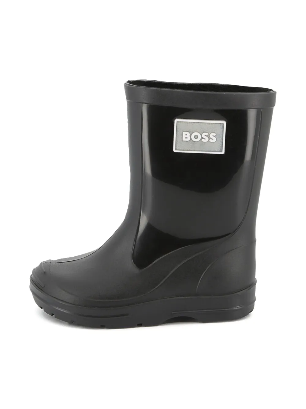 BOSS Kidswear logo-patch rain boots Black